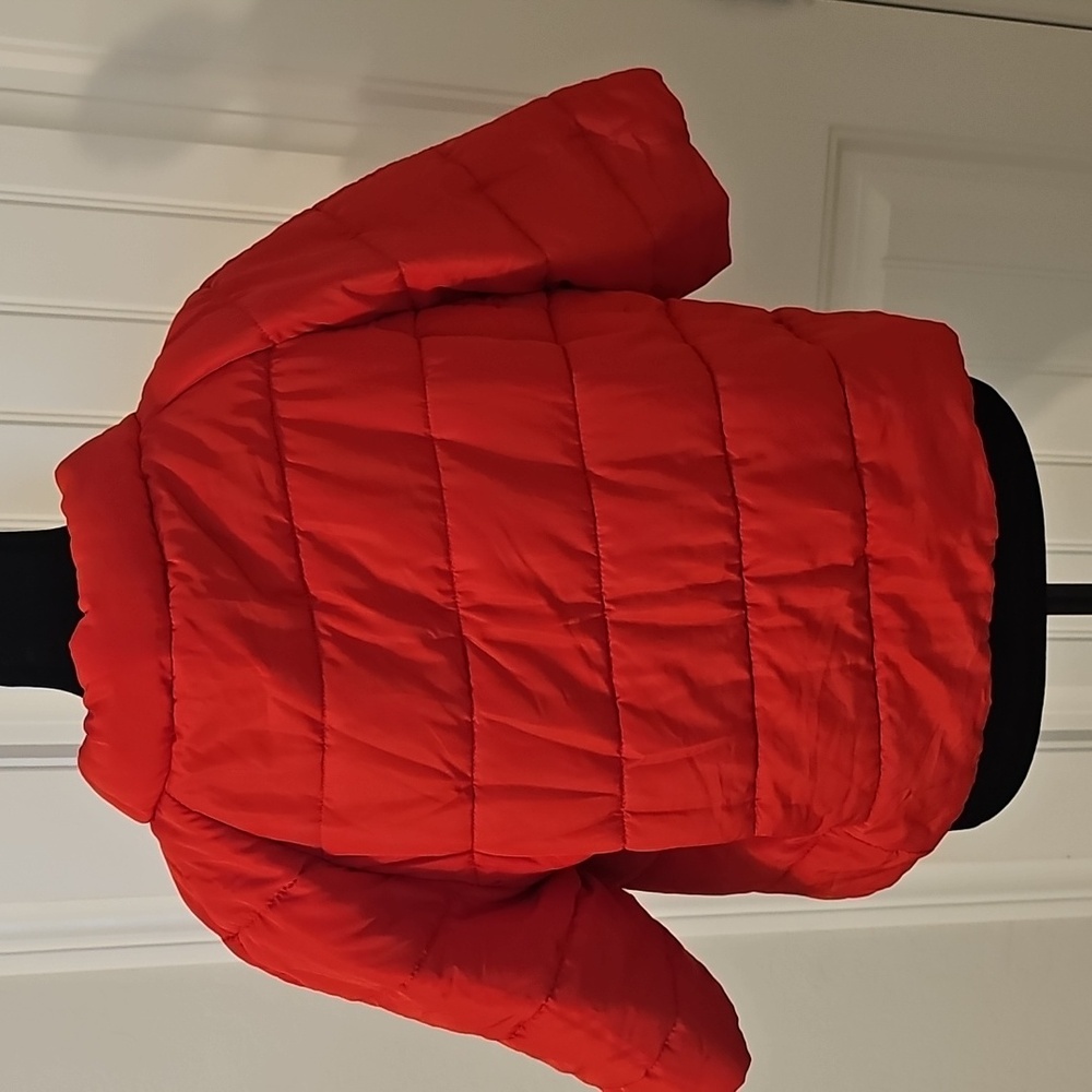 Chico's Red Puffer Crop Jacket - Picture 3 of 3